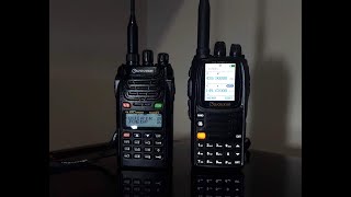 Rádios HT Wouxun KG-UVD1+ e KG-UV9D+.