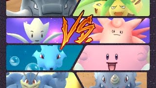 Pokémon GO Gym Battles 2 Gyms Togetic Kingdra Machamp Donphan Blissey Clefable & more