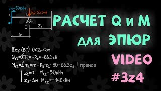 Расчет значений Q и M для построения их эпюр