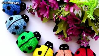 Амигуруми: схема Божья коровка. Игрушки вязаные крючком - Free crochet patterns.
