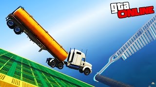 ПАРКУР НА ГРУЗОВИКАХ С ПРИЦЕПАМИ! ЭТО ХАРДКОР!! (GTA 5 ONLINE ГОНКИ)