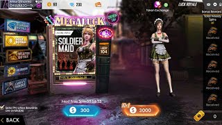 SOLDIER MAID BUNDLE IN GOLD ROYALE || 50+ SPINS IN FREE FIRE LUCK ROYALE