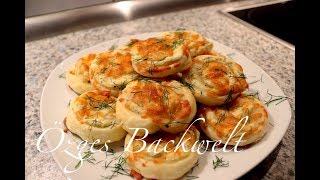 BLÄTTERTEIG SCHNECKEN mit Frischkäse und FETA / Partysnack