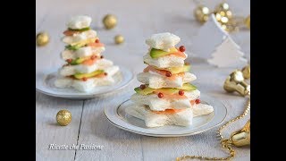Alberelli tramezzini al salmone con avocado  - Segnaposto di Natale- Ricette che Passione