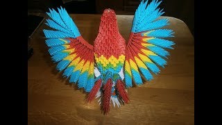 Модульное оригами. Попугай из оригами модулей
