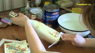 Декупаж бутылки Шампанского. Свадебная бутылка