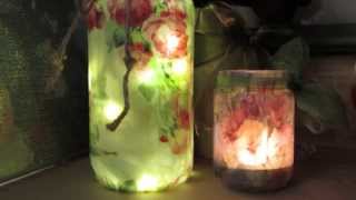 Repurpose Glass Jars Faux Encaustic Decoupage !