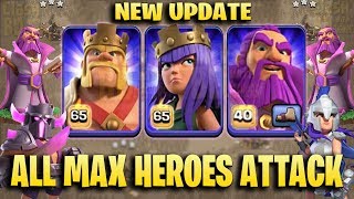 New Update ALL MAX Heroes Powerful Attack 2019 - New Level Hero 3s TH12 Max Bases | Clash Of Clans