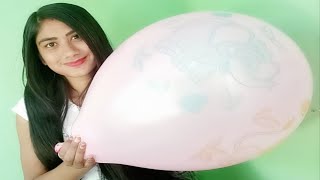 Beautiful pink polkadot balloon blow to pop by me /the balloon challenge / balloon challenge