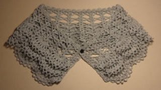 Ажурный воротничек крючком №4. Часть 1