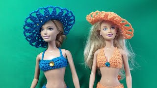 Шляпки с ажурными полями для Барби. Урок вязания. Barbie Crochet. Мастер-класс.
