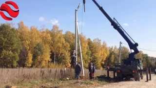 Установка приставной опоры (укоса) ЛЭП