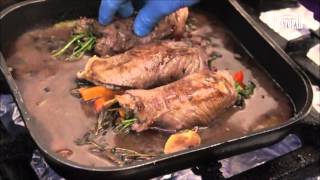 Рулеты из баранины с овощами ресторан Белуга