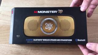 Monster 24k Backfloat Bluetooth Wireless Floating Speaker Unboxing 2-25-17