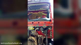 Замена лобового стекла на грузовике SCANIA - Мир Автостекол