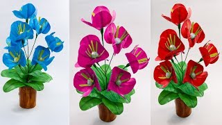 kerajinan tangan bunga dari sedotan kreatif | DIY easy straw flower making