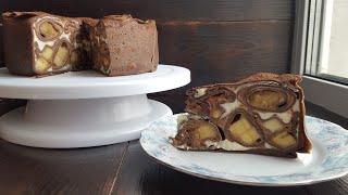 Шоколадный БЛИННЫЙ ТОРТ?заварной КРЕМ ДИПЛОМАТ+БАНАНЫ? Chocolate crepe cake