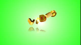 Футаж для начала фильма с золотыми 3D титрами: VIDEO на фоне цвета лаймовый
