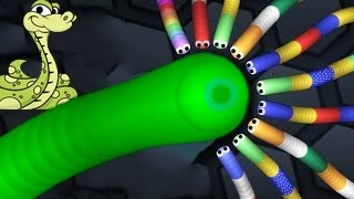 Slither.io – Детская Мульт игра про Червяка! Огромный зеленый Червяк! #2