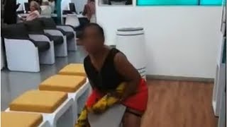 WATCH: Pee'd off! Angry and 'pressed', desperate woman relieves herself on FNB floor