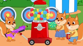 Famille d'Écureuil - Machine à Gommes Sur Roues Vidéos Animé 2021 en Français 13+