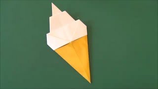 「ソフトクリーム」折り紙"Soft ice cream" origami