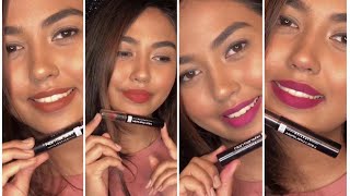 Blue heaven non transfer matte lipstick swatches on Indian Skin || Affordable Lipsticks India Rs300
