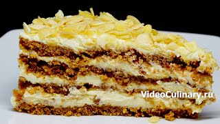 Торт Пломбир без выпечки, без миксера - простой рецепт от https://www.videoculinary.ru/