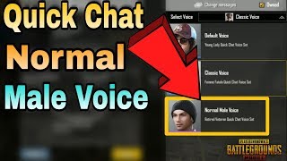 Male voice PUBG Mobile Quick chat normal male Voice