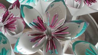 DIY: Folded Paper Flowers (Kusudama Origami) ♡ Theeasydiy #Crafty