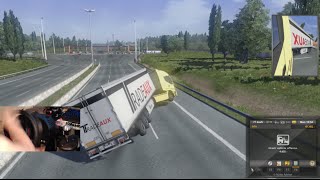 Euro Truck Sim 2 Trying to TWO WHEEL/ Highway Chicken w/Wheel Cam | SLAPTrain