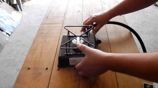 Туристическая газовая плитка для рыбалки.