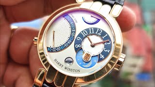 [Đẳng Cấp] Harry Winston Premier Excenter Timezone 200/MMTZ39RL.W | ICS Authentic