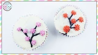 CHERRY BLOSSOM CUPCAKES, SPRING CUPCAKES DECORATING IDEA