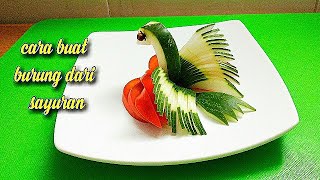 cara mudah buat burung dari bahan mentimun dan tomat
