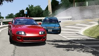 Irohazaka Downhill Heavyweight Battle! Mark II JZX100 vs Supra! - Assetto Corsa