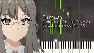 Suiheisen - Bunny Girl Senpai OST - Piano Arrangement [Synthesia]