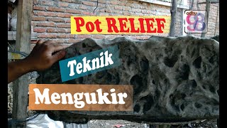 cara mengukir pot relief