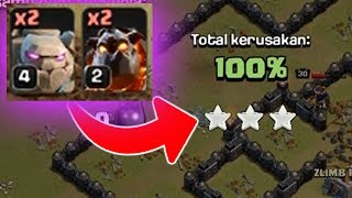 PASUKAN DARAT ft UDARA - Cara 3 Bintang Clan War TH 9 - Clash Of Clans Indonesia
