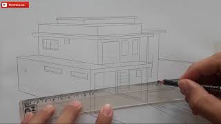 COMO DESENHAR CASA MODERNA RÁPIDO