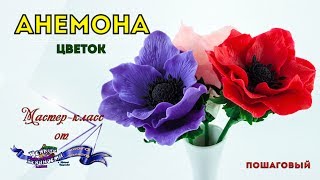 Цветы Анемоны из полимерной глины и мастики. Мастер-класс