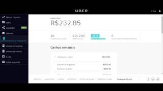 PRIMEIRO DIA UBER - GANHOS PLATAFORMA