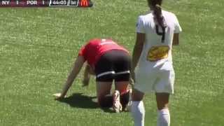 Nikki Marshall gets Hit in the Stomach and gets Winded
