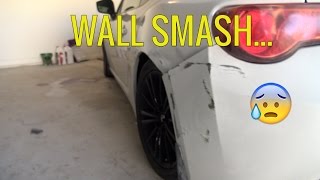 Scion FRS Crashes Into Wall While Drifting :(