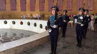 Смена караула на вечном огне Мамаева кургана
