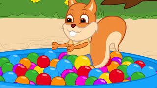 Famille d'Écureuil - Piscine Arc-en-ciel Animé 2020 en Français