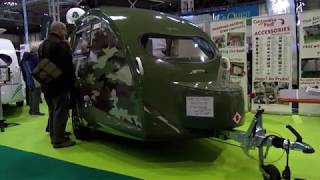 CAMOUFLAGE PATTERN Go-Pod Micro-Tourer caravan at the Motorhome Show 2018