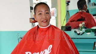 Bianca: Long hair to bald, eyebrows and face shave FULL VIDEO