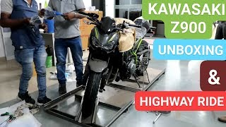 Kawasaki Z900 Unboxing | Kawasaki Z900 First Highway Ride | Exhaust Note