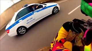 Жесть/Погоня ДПС за мотоциклом 2017/Полиция в шоке/Ушёл от ДПС на мотоцикле 2017 ( Подборка )